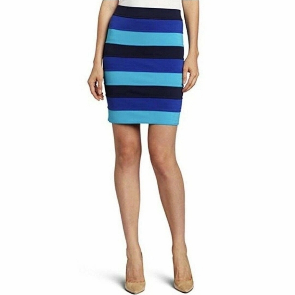 Lilly Pulitzer Blue Stripe Pencil Bandage Skirt XS